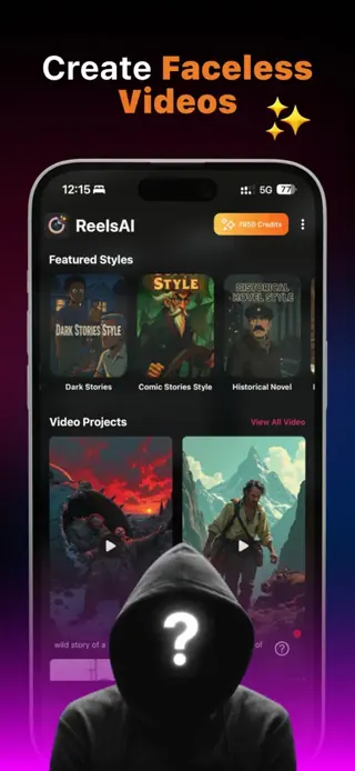 ReelsAI app interface